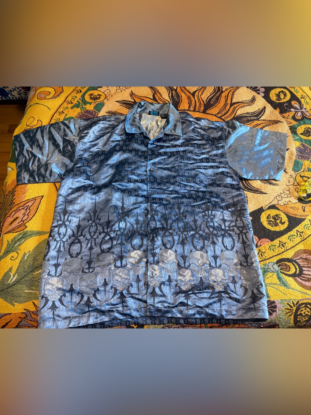 MT:2 Y2K skull metallic heavy metal shirt
